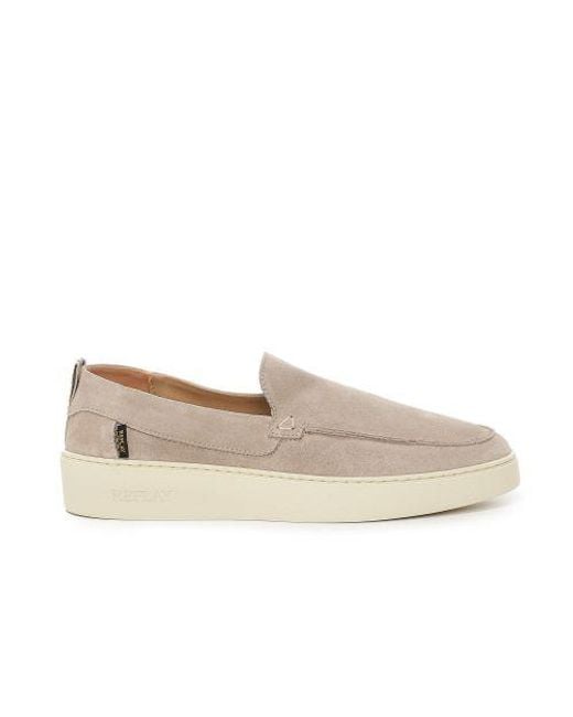 Replay Pink Suede Frank Loafers for men