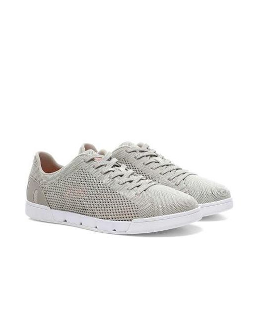 Swims Gray Breeze Tennis Knit Trainers for men