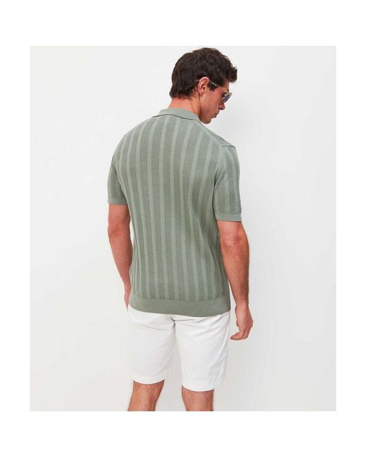 Baldessarini Green Rib Knit Klosy Polo Shirt for men