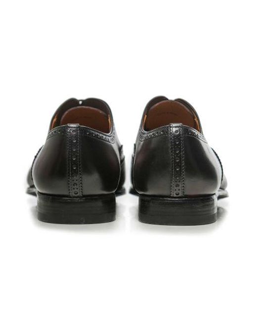 Magnanni Shoes Black Leather Oxford Brogues for men