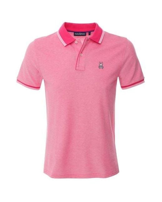 Psycho Bunny Pink Oxford Polo Shirt for men