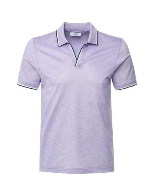 Gran Sasso Purple Pique Skipper Polo Shirt for men