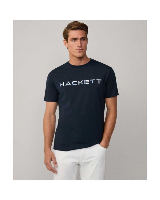 Hackett Blue Block Logo T-shirt for men