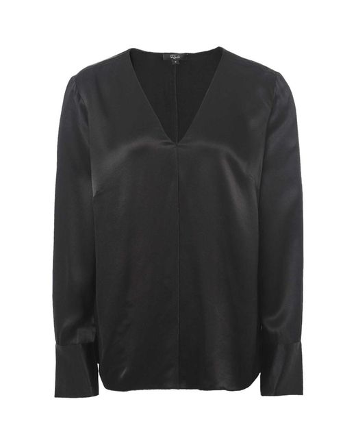 Rails Black Satin Liliana Blouse