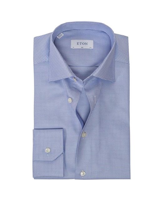 Eton of Sweden Blue Slim Fit King Twill Shirt for men