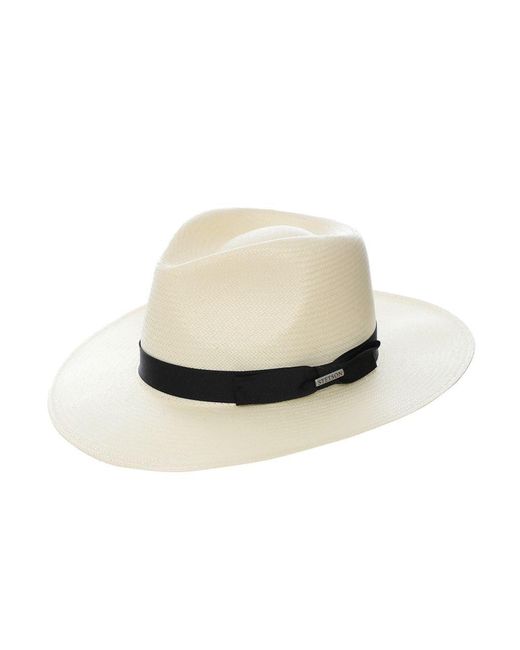 Stetson White Toyo Traveller Fedora for men