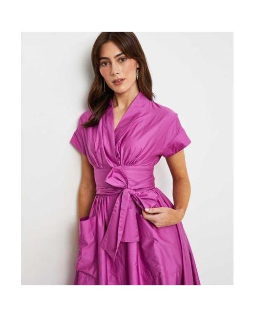 Devotion Twins Purple Gimena Long Wrap Dress