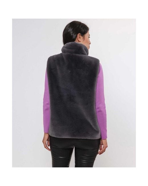 Rino & Pelle Blue Lison Short Faux-fur Waistcoat