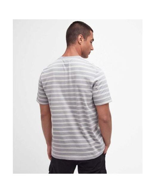 Barbour Gray Striped Bernie T-shirt for men
