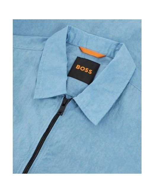 Boss Blue Zip Lovvy Overshirt for men