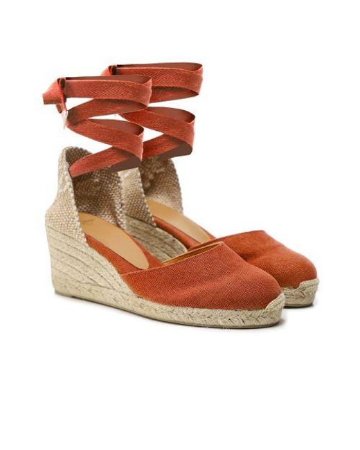 CastaÃ±er Cotton Carina Espadrille Wedges in Brown | Lyst