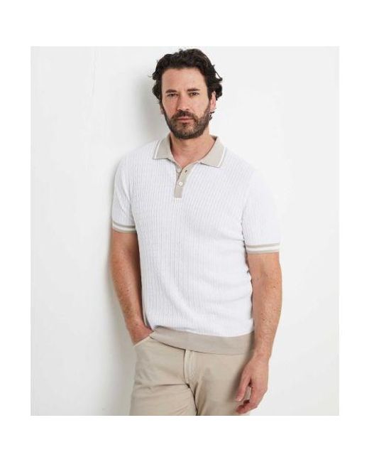 Gran Sasso Gray Textured Knit Tennis Polo Shirt for men