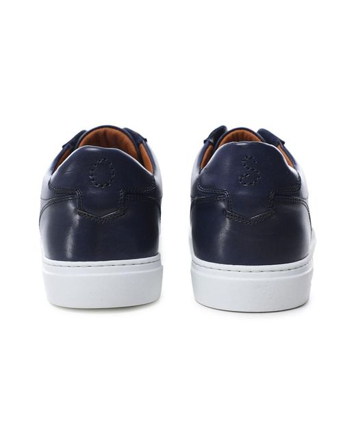 Oliver Sweeney Blue Leather Rende Trainers for men