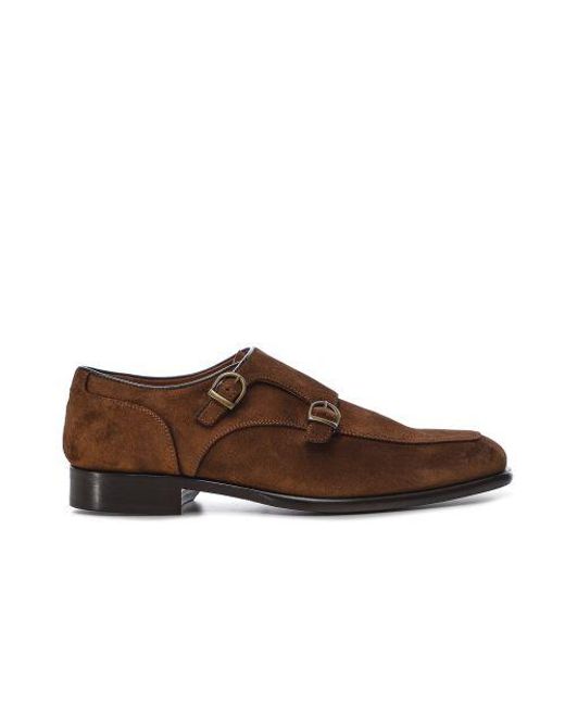 Oliver Sweeney Brown Suede Tropea Monk Shoes for men