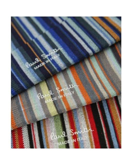 Paul Smith Blue Signature Stripe Loafer Socks 3 Pack for men