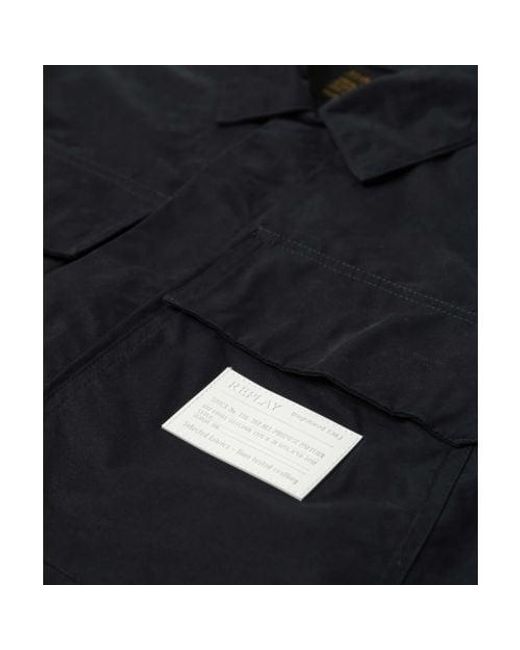 Replay Blue Zip-through Pocket Overshirt for men