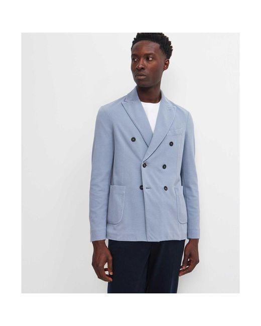 Circolo 1901 Blue Slim Fit Db Oxford Blazer for men