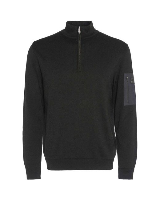 Barbour Black Half-zip Blades Jumper for men