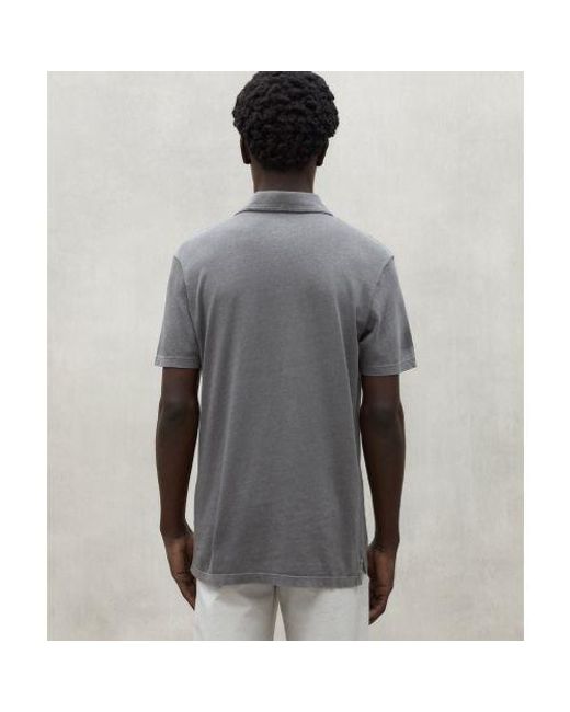 Ecoalf Gray Recycled Cotton Theo Polo Shirt for men