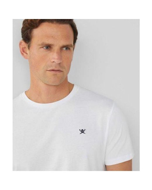 Hackett White Classic Fit Beach T-shirt for men