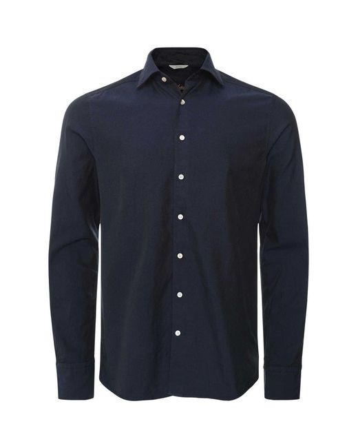 Stenstroms Blue Slimline Cotton Shirt for men