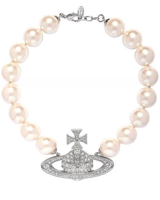 Vivienne Westwood Neysa Pearl Necklace in Silver (Metallic) Lyst