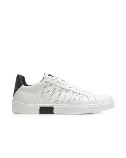 Replay White Leather Polys Studio Trainers for men