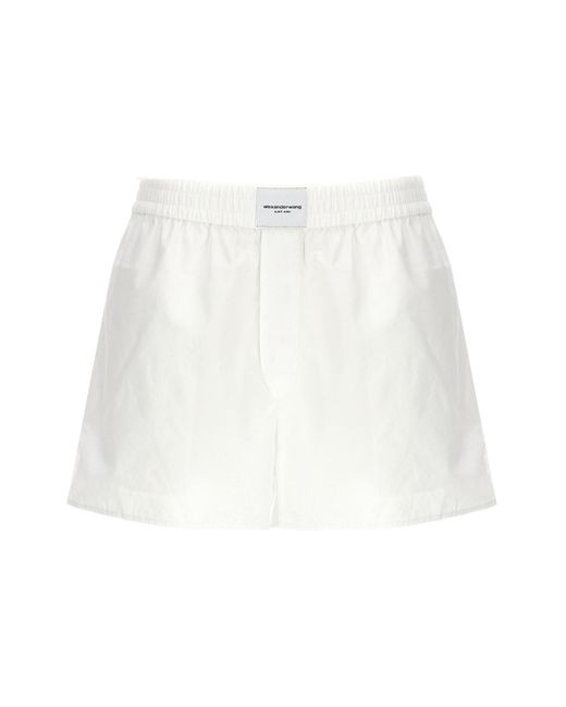 T By Alexander Wang White Shorts "Classic Boxer"