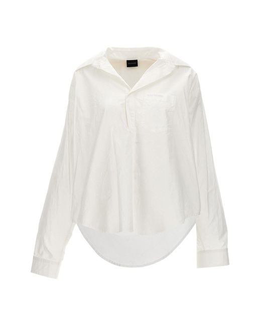 Balenciaga White Hemd Mit Knittereffekt