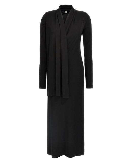 Totême Black 'Overlapped Jersey' Dress