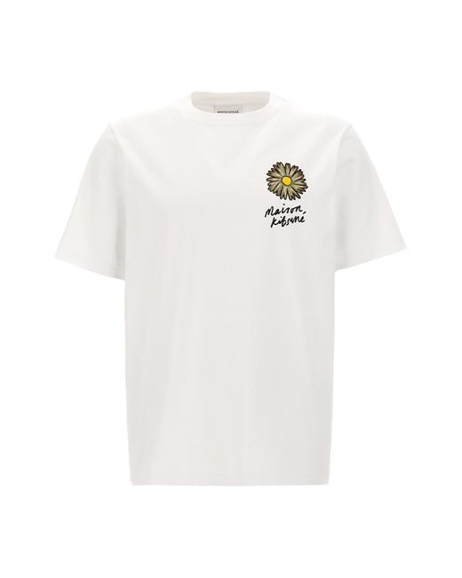 Maison Kitsuné White 'floating Flower' T-shirt for men