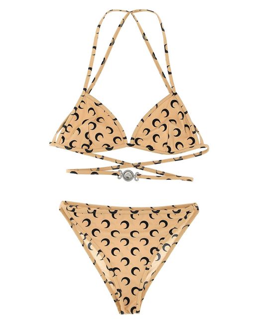 MARINE SERRE Metallic 'Active Jersey' Bikini Set