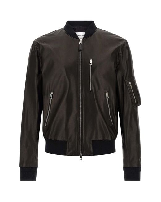 Givenchy Bomberjacke Aus Leder in Black für Herren