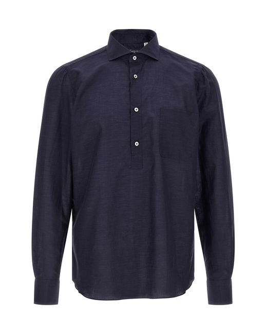 Finamore 1925 Blue 'porto' Blouse for men