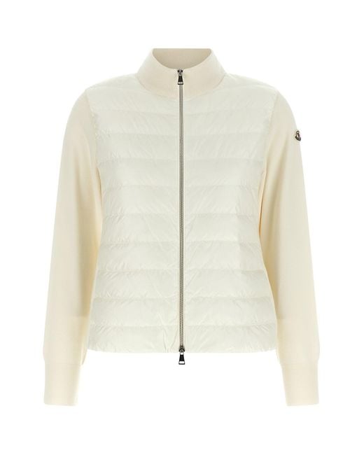 Moncler White Padded Cardigan