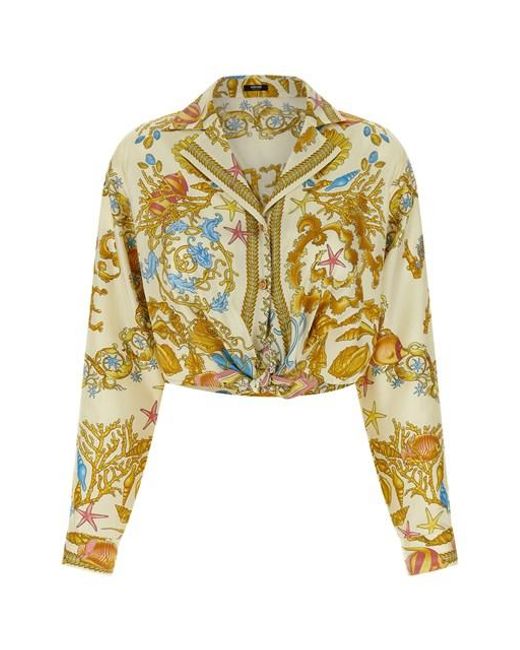 Camicia 'Underwater Barocco' di Versace in Yellow