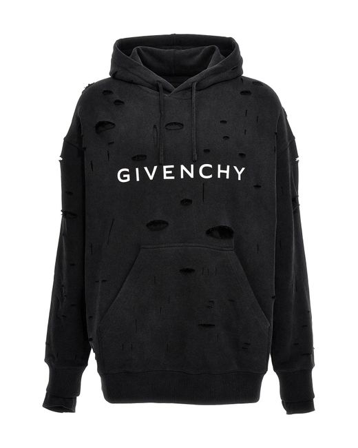 Givenchy Black Logo Hole Hoodie for men