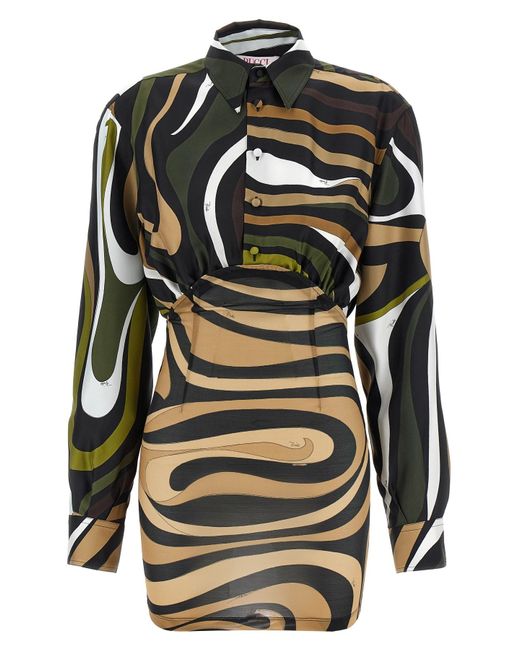 Emilio Pucci Black Marmorkleid