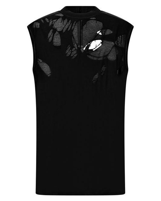 Top 'Tarp T' di Rick Owens in Black da Uomo