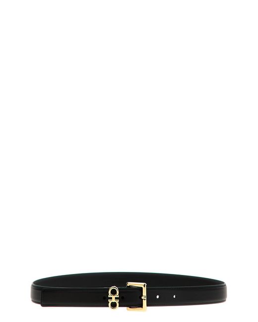 Ferragamo Black 'Gancini' Double Belt