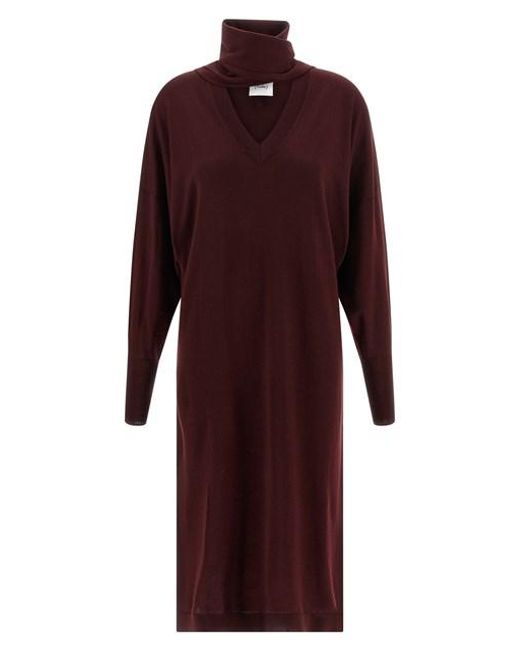Nude Purple Scarf Dress