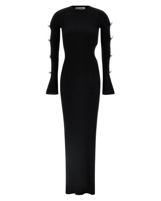 Mach & Mach Black Kleid "Cut-Out Crystal Bow"