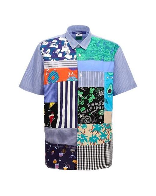 Junya Watanabe Blue Lousy Livin Patchwork Shirt for men