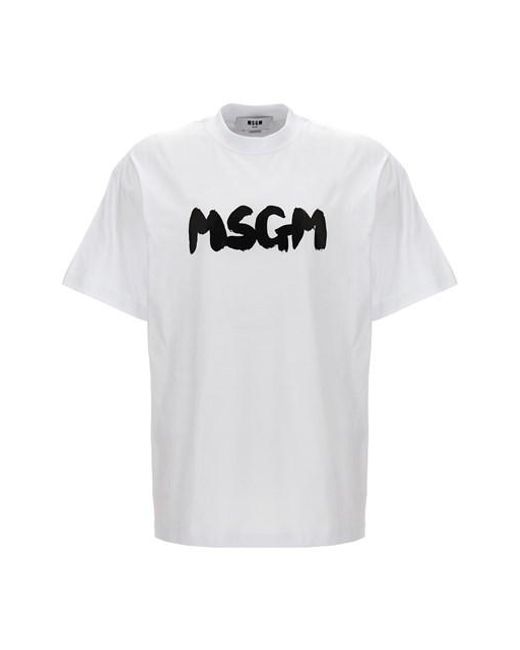T-shirt logo da Uomo di MSGM in Bianco | Lyst
