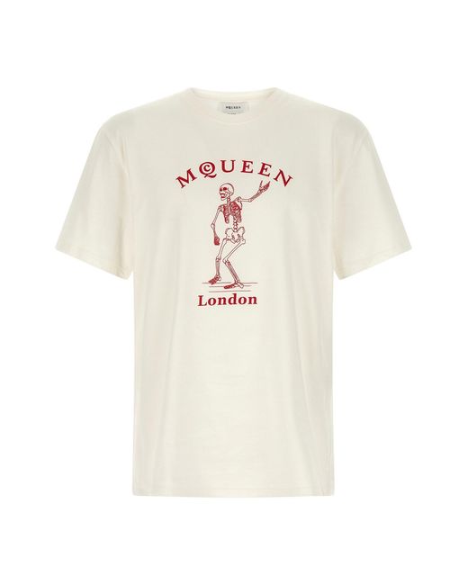 McQueen White 'skeleton' T-shirt for men