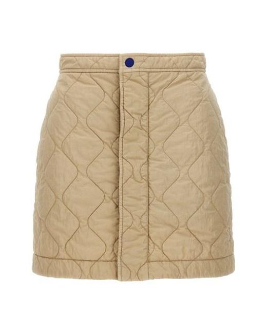 Burberry Natural Quilted Nylon Skirt