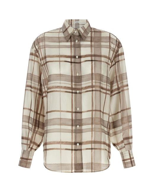 Brunello Cucinelli Natural Silk Shirt