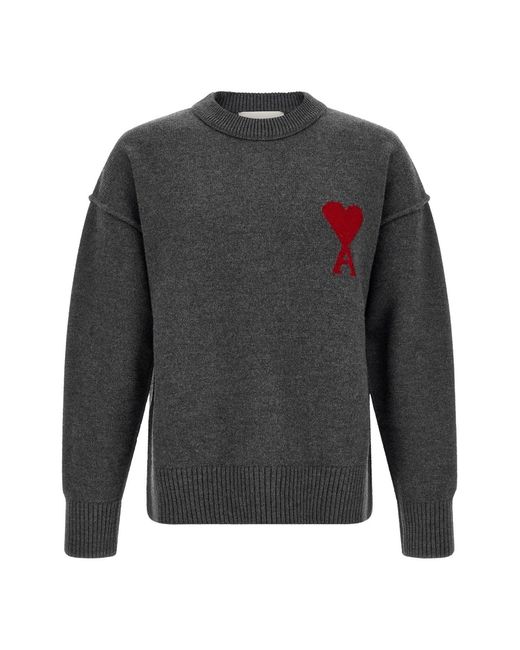 AMI Gray 'ami De Coeur' Sweater for men