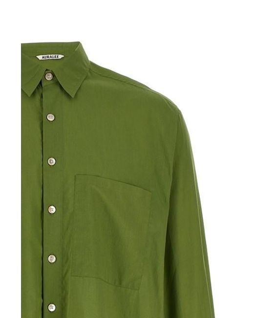 Camicia Cotone di Auralee in Green da Uomo