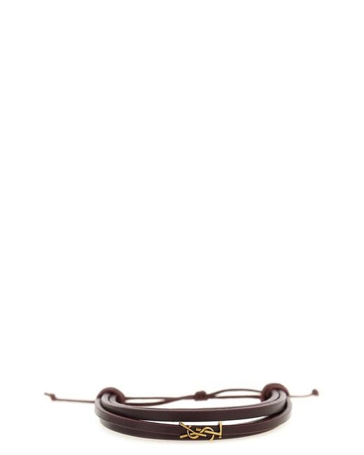 Saint Laurent White 'cassandre' Bracelet